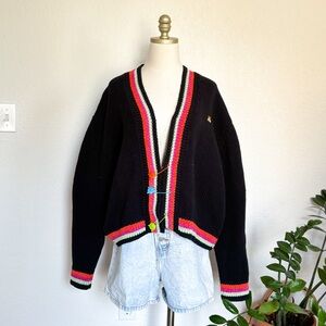 L/XL Teddy Fresh 2017 Teddy bear safety pin cardigan sweater NWT